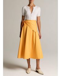 Vince - Cotton Scarf-Tie Skirt - Lyst