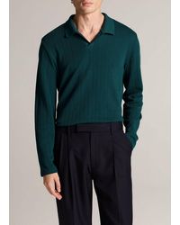 Vince - Drop-Needle Pima Cotton Johnny-Collar Shirt - Lyst