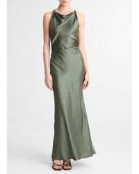 Vince - Satin Twist-Shoulder Dress - Lyst