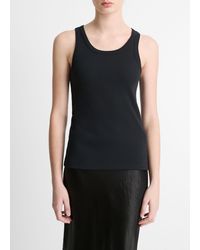 Vince - Stretch Viscose Scoop Tank Top - Lyst