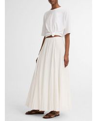Vince - Crinkled Plissé Cotton-Blend Maxi Skirt - Lyst