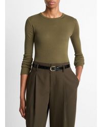 Vince - Essential Pima Cotton-Blend Long-Sleeve T-Shirt - Lyst