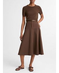 Vince - Stretch-Cotton Twill Utility Full Skirt - Lyst