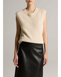 Vince - Italian Cotton-Blend Asymmetric Sweater Vest - Lyst