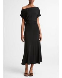 Vince - Matte Jersey Off-Shoulder Midi Dress - Lyst