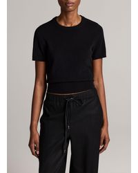 Vince - Wool & Cashmere-Blend Short-Sleeve Sweater - Lyst