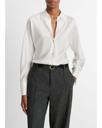 Vince - Silk Bias Long-Sleeve Blouse - Lyst