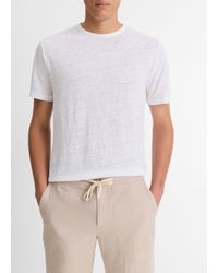 Vince - Linen Crew Neck T-Shirt - Lyst