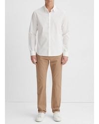 Vince - Cotton Long Sleeve Shirt, Optic White, Size Xl - Lyst