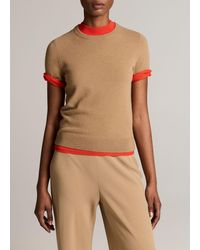 Vince - Wool & Cashmere-Blend Short-Sleeve Sweater - Lyst