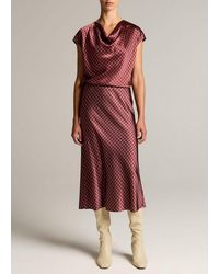 Vince - Ombré Plaid Lingerie-Trim Satin Slip Skirt - Lyst