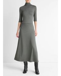 Vince - Elbow-Sleeve Turtleneck Dress - Lyst