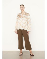 Vince - Flora Crushed Band-collar Blouse - Lyst