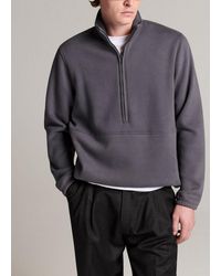 Vince - Peached-Face Cotton-Blend Half-Zip Pullover - Lyst