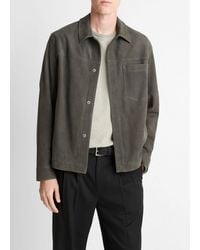 Vince - Nubuck Leather Trucker Jacket - Lyst