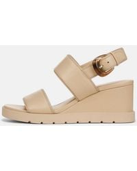 Vince - Roma Leather Wedge Sandal, Macadamia Beige, Size 10 - Lyst