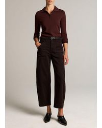 Vince - Washed Cotton Twill Mid-Rise Utility Pant - Lyst