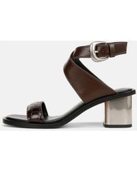 Vince - Dalia Leather Sandal, Brown, Size 10 - Lyst