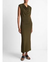 Vince - Jersey Draped Cowl-Neck Dress - Lyst