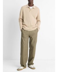 Vince - Thermal Pima Cotton-Blend Long-Sleeve Polo Shirt - Lyst
