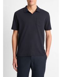 Vince - Cotton-Blend Johnny-Collar Polo Shirt - Lyst