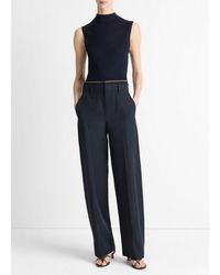 Vince - Rib-Trim Cotton-Blend High-Waist Trouser - Lyst