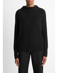Vince - Plush Cashmere Funnel Neck Sweater, Black, Size S - Lyst