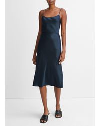 Vince - Satin Slip Skirt, Coastal Blue, Size Xl - Lyst