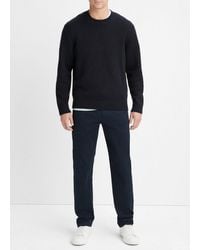 Vince - Wool-cashmere Relaxed Crew Neck Sweater, Blue, Size L - Lyst
