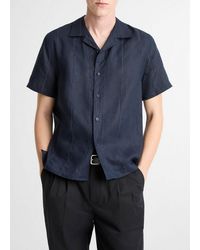 Vince - Eyelet Stripe Linen Cabana Shirt - Lyst