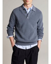 Vince - Heirloom Shaker Cotton-Cashmere Polo Sweater - Lyst