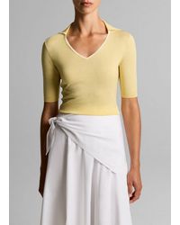Vince - Tipped Italian Cotton-Cashmere Polo Sweater - Lyst