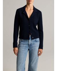 Vince - Notch-Collar Double-Face Wool-Blend Cardigan - Lyst