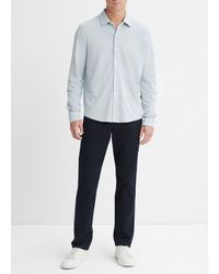 Vince - Cotton Piqué Button-front Shirt, Blue, Size Xxl - Lyst