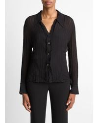 Vince - Crushed Stripe Button-Front Shirt - Lyst