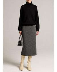 Vince - Houndstooth Italian Cotton-Blend Skirt - Lyst