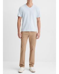 Vince - Garment Dye Short Sleeve V-neck T-shirt, Shirting Blue, Size Xl - Lyst