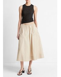 Vince - Cotton Zip-pocket Utility Skirt, White Oak, Size Xs - Lyst