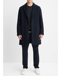 Vince - Classic Wool-blend Coat, Blue, Size Xxl - Lyst