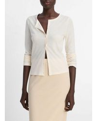 Vince - Cotton Crepe Jersey Cardigan - Lyst