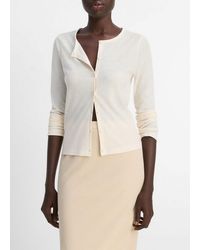 Vince - Cotton Crepe Jersey Cardigan - Lyst
