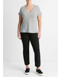 Vince - Essential Pima Cotton V-Neck T-Shirt, Heather - Lyst