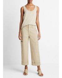 Vince - Cotton Cropped Utility Pant, Sepia, Size 4 - Lyst
