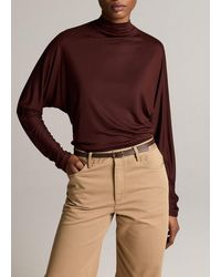 Vince - Draped Funnel-Neck Dolman-Sleeve Top - Lyst