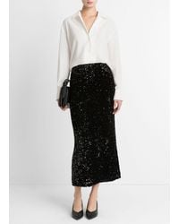 Vince - Sequined Velvet Column Skirt - Lyst