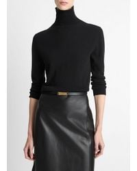 Vince - Cashmere-Silk Three-Quarter-Sleeve Mock-Neck Sweater - Lyst