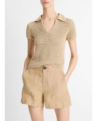 Vince - Macramé Cotton Polo Sweater - Lyst