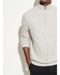 Vince Merino Cashmere Thermal Quarter Zip - Gray