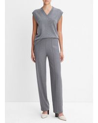 Vince - Brushed Wool Mid-rise Straight-leg Pant, Grey, Size S - Lyst