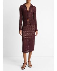 Vince - Floral Smocked Long-Sleeve Button-Up Top - Lyst
